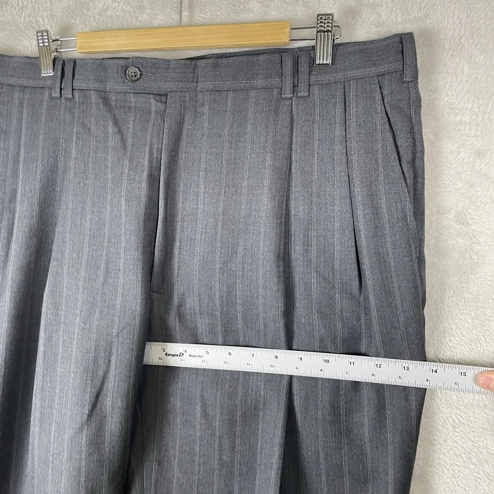 Vtg 50s Style Drop Loop Pleated Slacks Pants Mens 38x29 Striped Rockabilly 70s